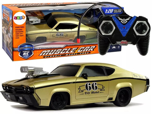 Nuotoliniu būdu valdomas sportinis automobilis 1:20 – auksinis klasikinis modelis „Pilot GT 66“