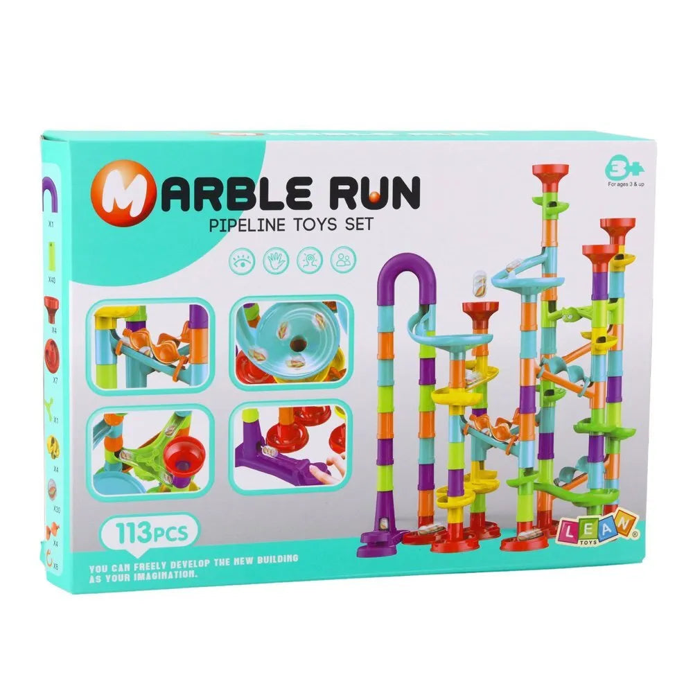 113 dalių Marble Run rutuliukų trasa