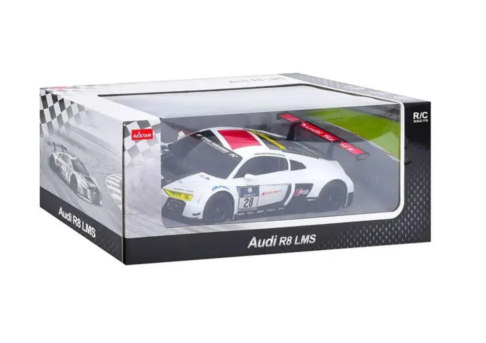 1:24 R/C Audi R8 LMS – balta ir juoda, atsidarančios durelės