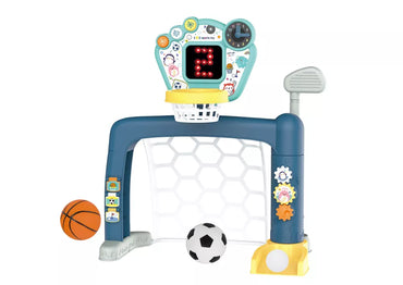 3in1 sportinių žaidimų rinkinys mažyliams: golfas, krepšinis ir futbolas viename!