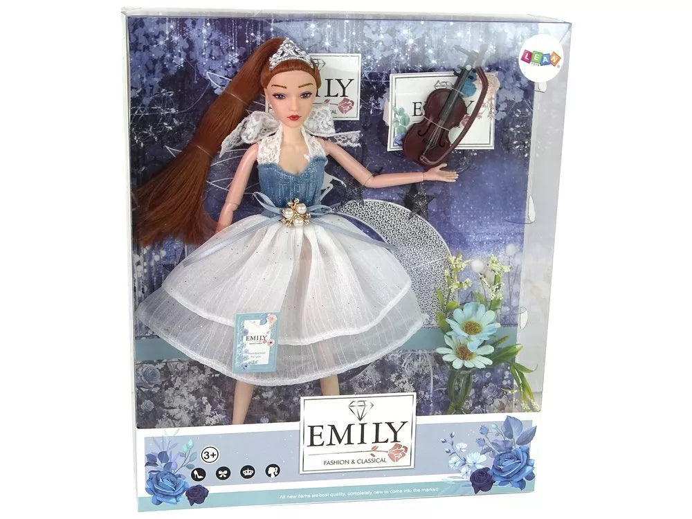 Lėlė Emily su smuiku ir gėlėmis