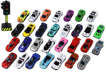 Automobilių spyruokliniai žaislai policija 30 vnt
