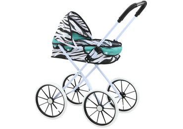 Lėlių vežimėlis zebra turkio spalvos