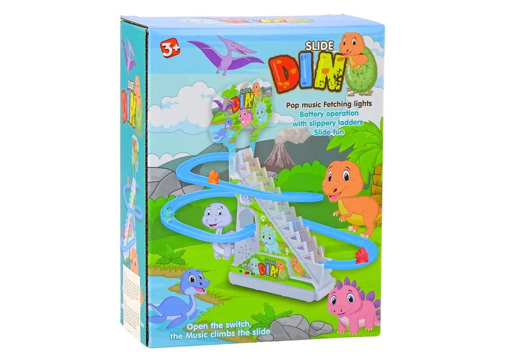 Dinozaurų automatinė čiuožykla su šviesomis