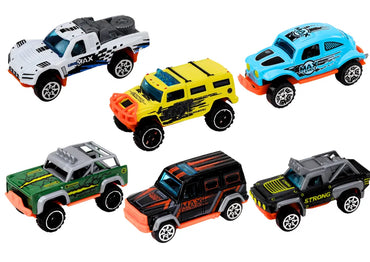 Metaliniai visureigiai automobiliai 1:64 6 vnt