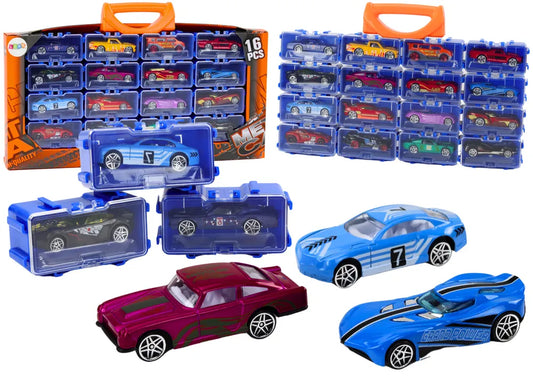 Metaliniai automobiliai lagamine 16 vnt