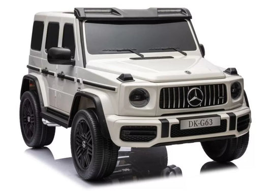 Akumuliatorinis automobilis vaikams Mercedes G63 XXL, baltos spalvos, 24 V