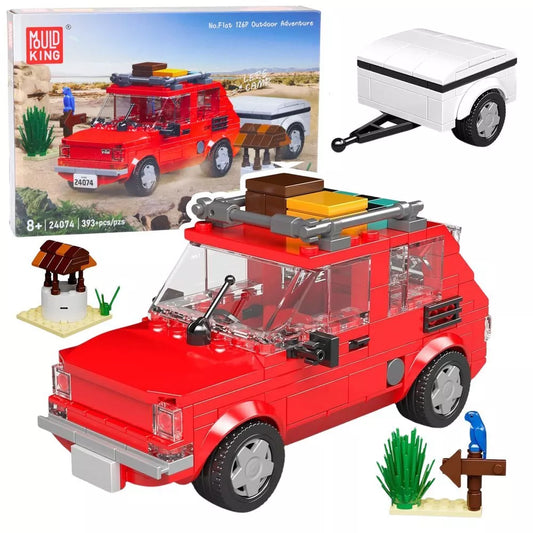 Mould King Fiat 126p su priekaba 1:24 – 393 detalių konstruktorius