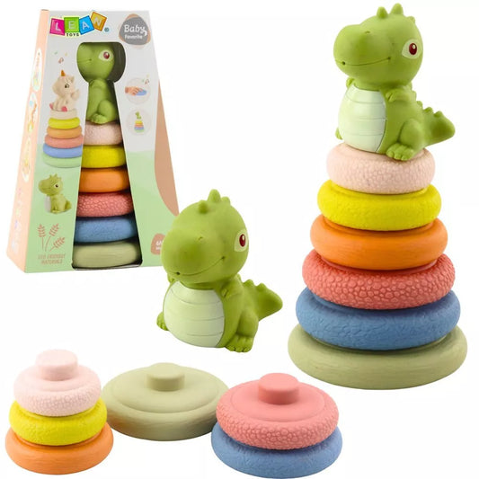 ECO sensorinė piramidė iš minkštos gumos – dinozauro tema