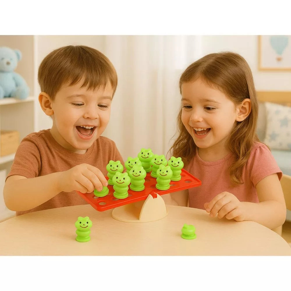 Balansuojančių varliukų edukacinis žaidimas vaikams