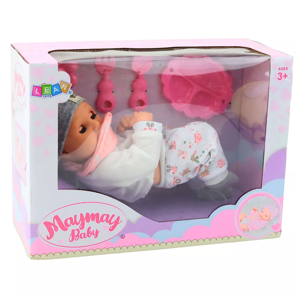 Kūdikio lėlė su maitinimo priedais – 28 cm