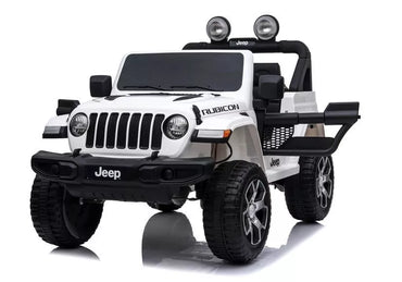 Elektrinis automobilis vaikams Jeep Wrangler Rubicon (baltas)
