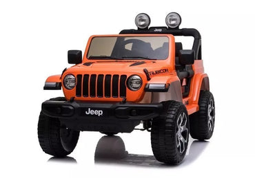Elektrinis automobilis vaikams Jeep Wrangler Rubicon (oranžinis)