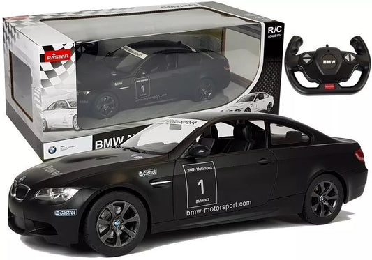 BMW M3 RASTAR 1:14 – juodas nuotolinio valdymo automobilis (2.4G)