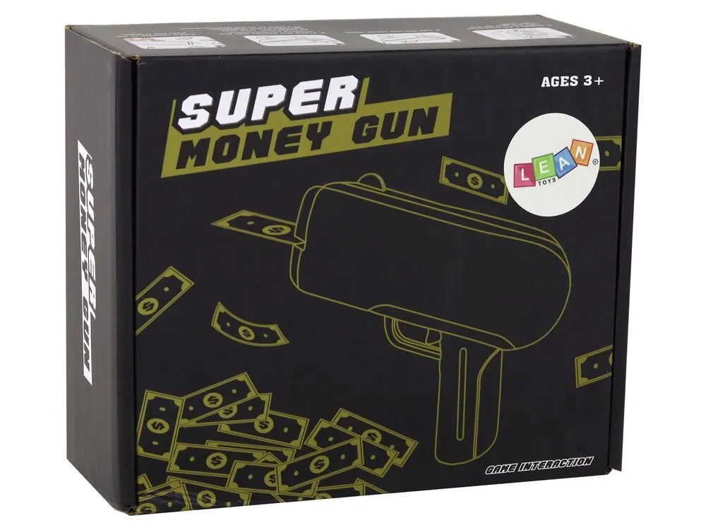 Auksinė Money Gun pinigų šaudyklė – su banknotais
