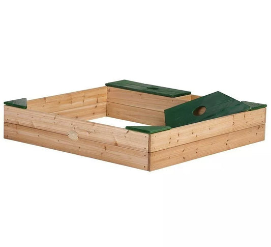 Medinė smėlio dėžė su tentu