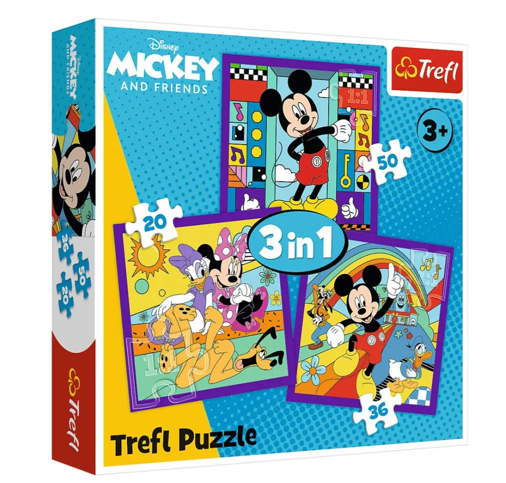 Dėlionė 3in1 – „Mickey ir linksmoji komanda“