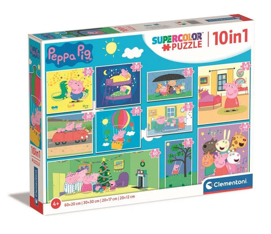 Dėlionės 10in1 „Peppa“ – Super Spalvos