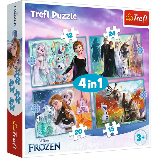 Dėlionės 4in1 „Nuostabus frozen elzų pasaulis“