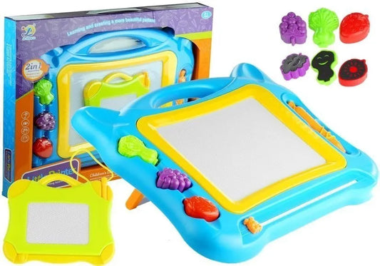Didelė magiška magnetinė piešimo lenta su antspaudais + mini lenta