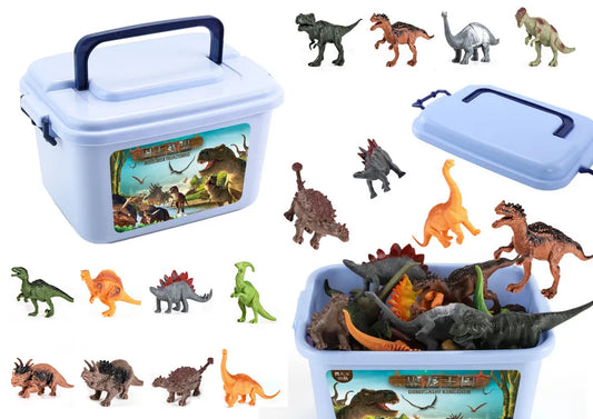 Dinozaurų figūrėlių rinkinys – 46 elementai, parkas, kiaušiniai, aplinkos detalės