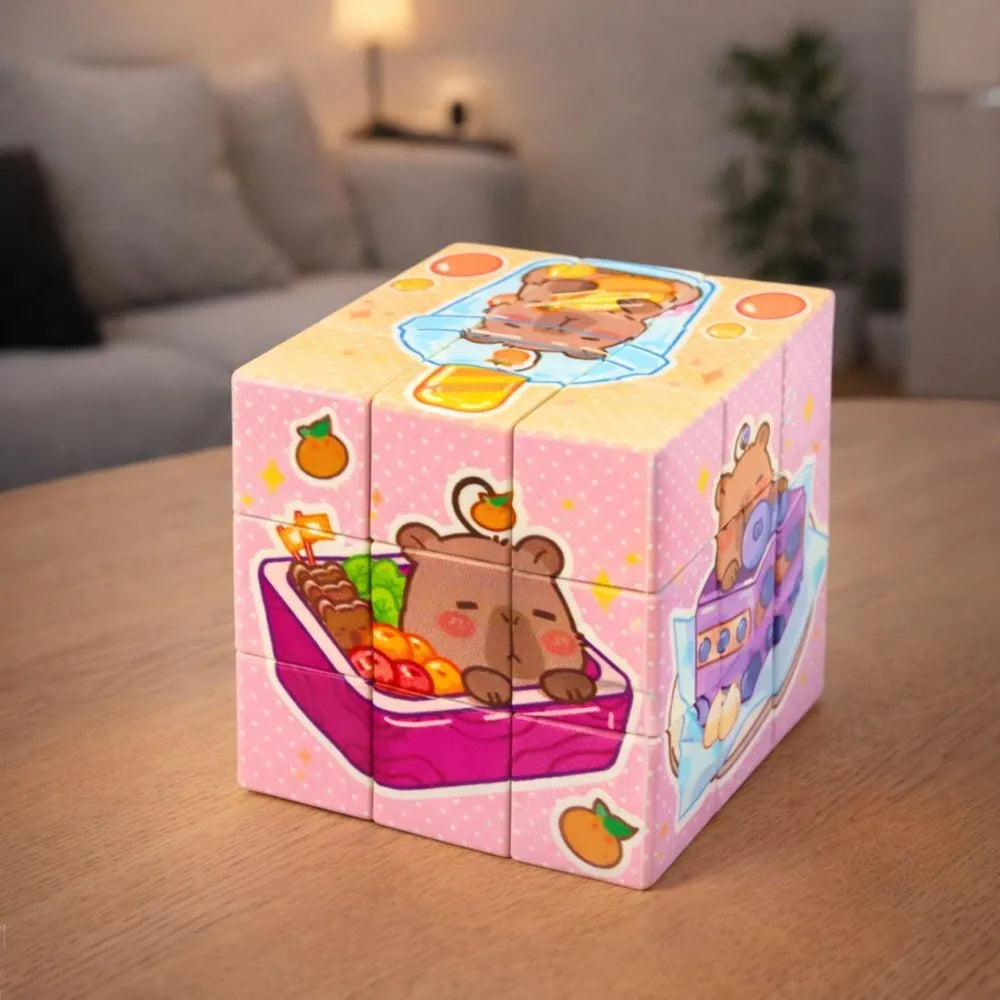 Edukacinis kapibaros loginis kubas – 6×6 cm