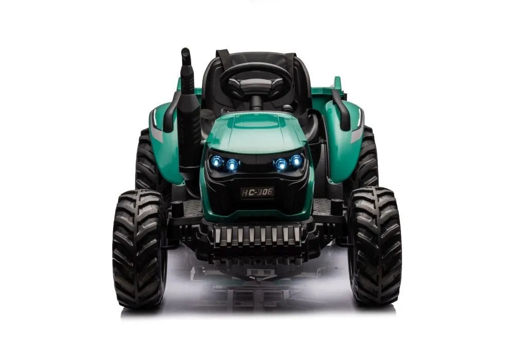 Elektrinis vaikiškas traktorius HC-306 – tamsiai žalias, 24V