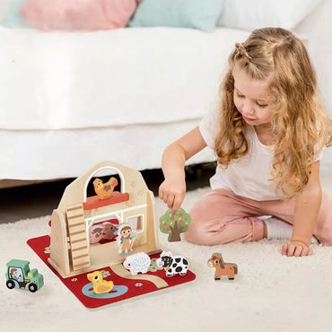 Tooky Toy „Mano Pirmoji Ferma“ – medinis rinkinys su figūrėlėmis (11 vnt.)