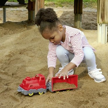 DIDELIS krovininio traukinio vagonas su savivarčio diržu
