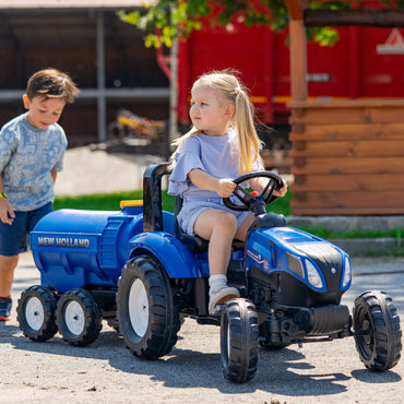 FALK New Holland mėlyna vandens cisternos priekaba su čiaupu