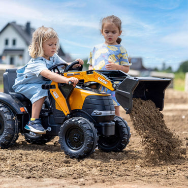 FALK Case CE pedalinis traktorius su ekskavatoriumi ir priekaba, 3–7 metų vaikams