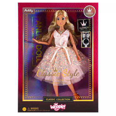 WOOPIE ROYAL Lėlė Lelija 30 cm Ilga Blondinė Plaukai Rožinė Suknelė Papuošalai