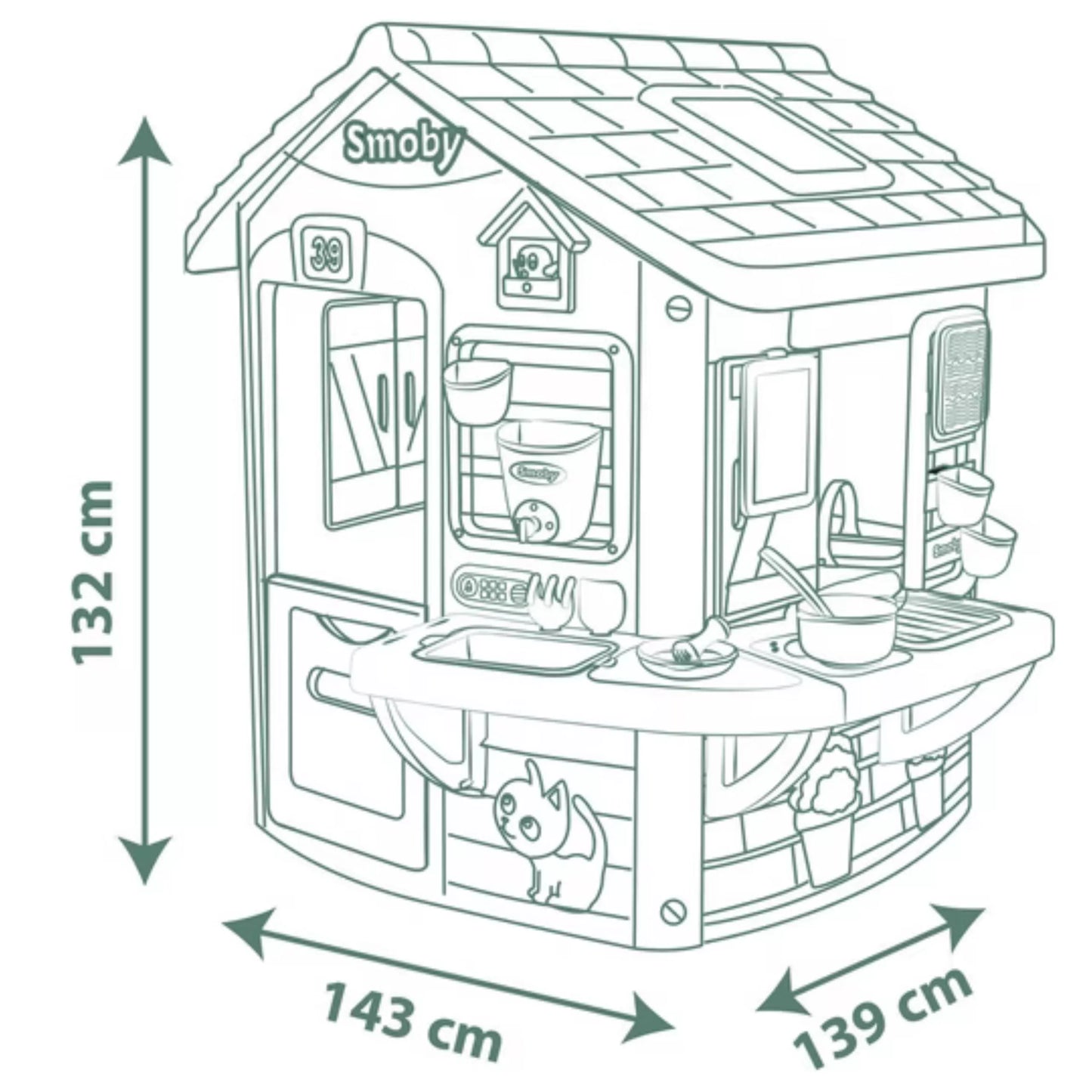 SMOBY namelis su virtuve ir 16 elementų