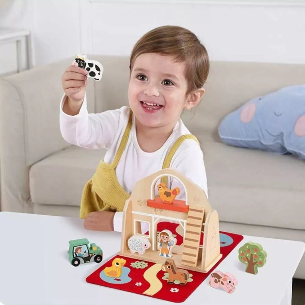 Tooky Toy „Mano Pirmoji Ferma“ – medinis rinkinys su figūrėlėmis (11 vnt.)