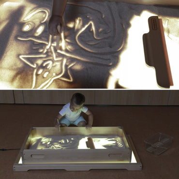 MASTERKIDZ Stačiakampis smėlio žaidimų padėklas su LED panelėmis