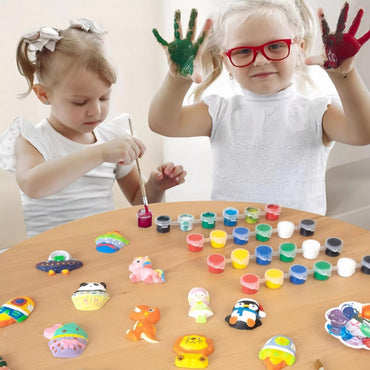 WOOPIE „pasidaryk pats“ dažymo rinkinys: pasigaminkite gipso figūrėles ir jas nudažykite – dinozaurų rinkinys