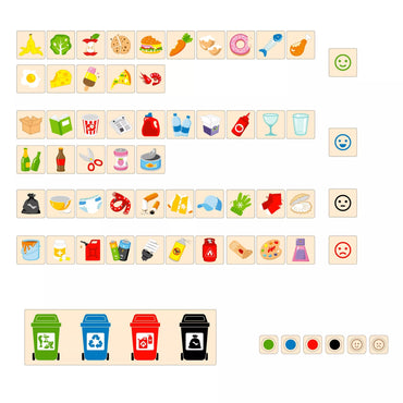 VIGA Dėlionė Medinis edukacinis žaidimas, skirtas mokytis rūšiuoti atliekas