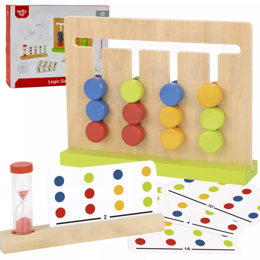 TOOKY TOY Montessori dėlionės laiko logikos žaidimo spalvos