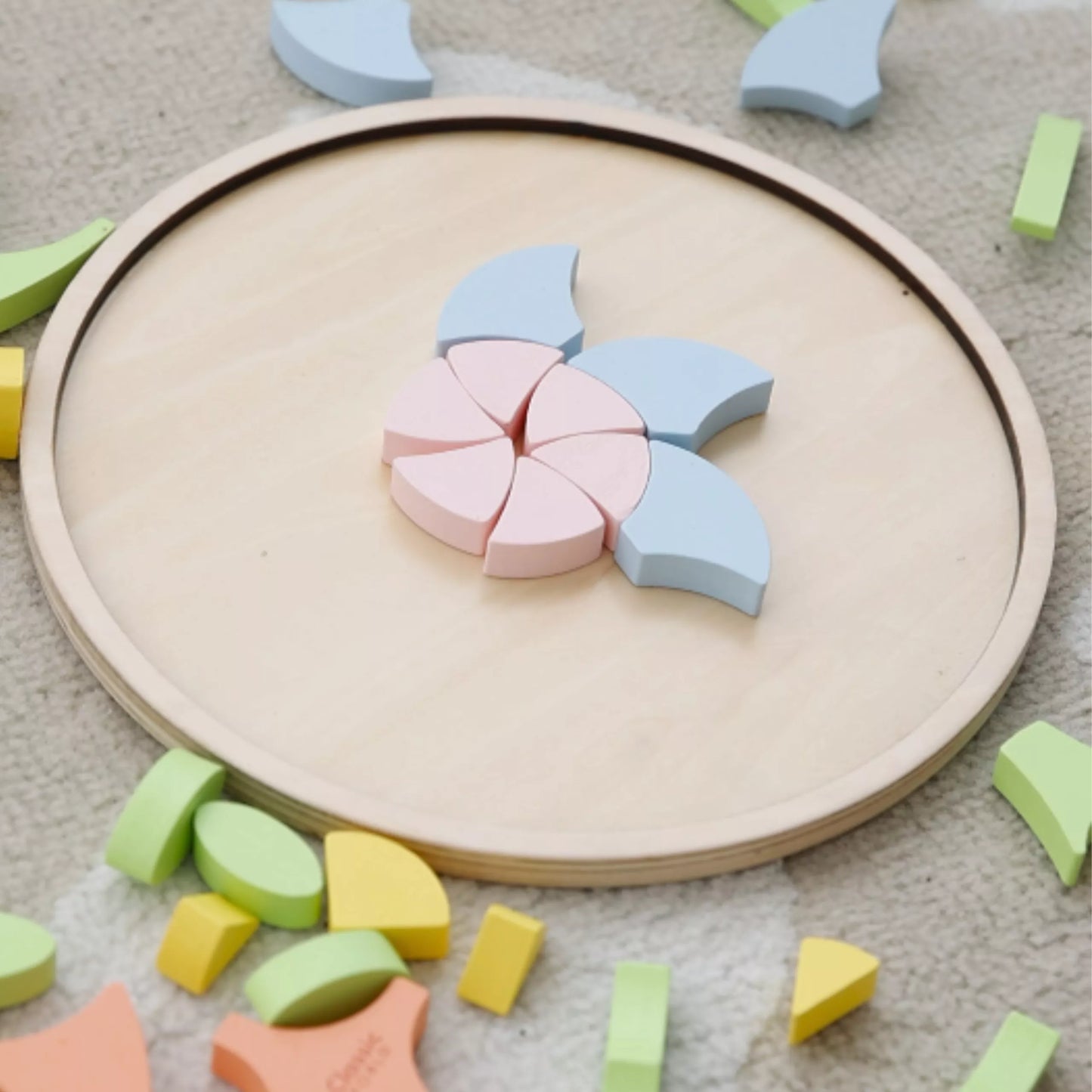 KLASIKINIS PASAULIS Pastelinės Mandala Montessori Dėlionės Mozaikos Gėlės