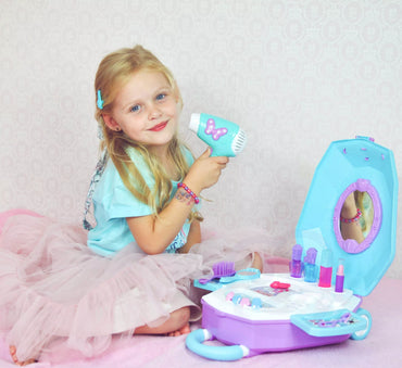 WOOPIE mergaičių tualetinis staliukas 2 viename – grožio salonas lagamine