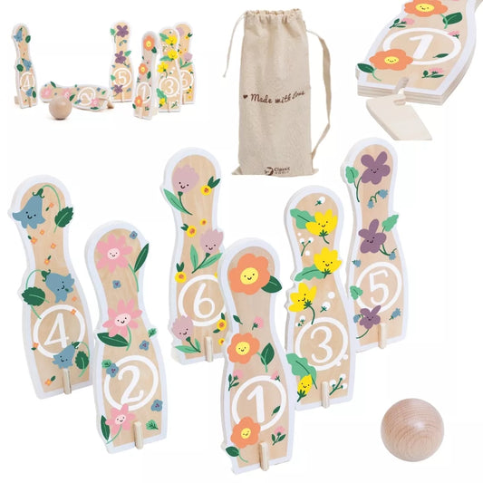 Medinis boulingo žaidimas vaikams 6 vnt + Kamuolys