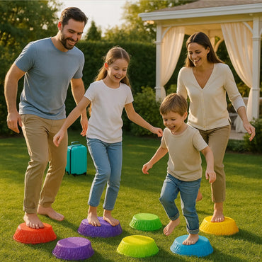 WOOPIE sensoriniai balanso akmenys – šviečiantys, lavinantys pusiausvyrą, 6 vnt.