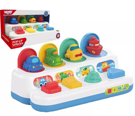 WOOPIE BABY edukacinis žaislas „Pop-Up“ transporto priemonės