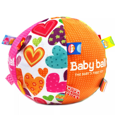 WOOPIE BABY minkštas sensorinis kamuolys „Lady Label“ su įsiūtais elementais ir garsais kūdikiams