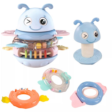 WOOPIE BABY „Vanka-vstanka“ sensorinis žaislas 2 viename – barškutis ir kramtukas