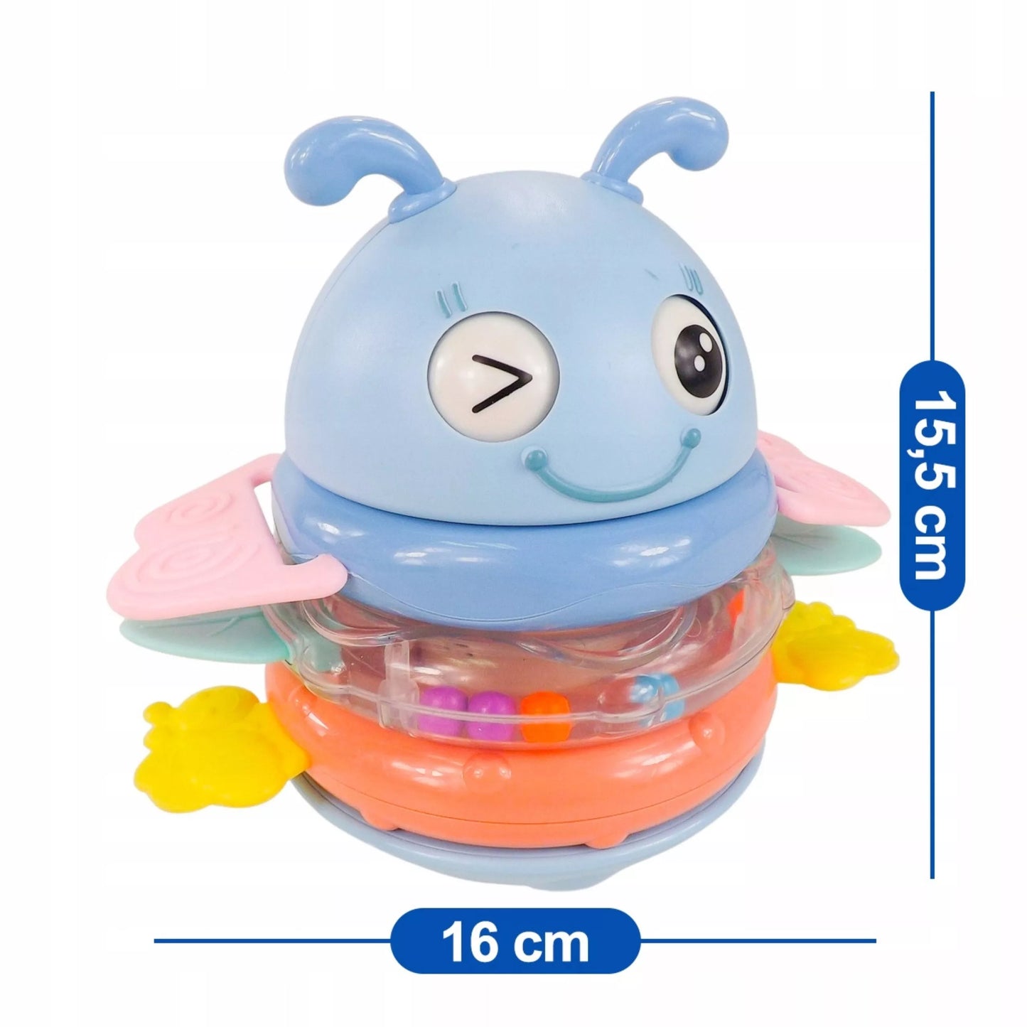 WOOPIE BABY „Vanka-vstanka“ sensorinis žaislas 2 viename – barškutis ir kramtukas