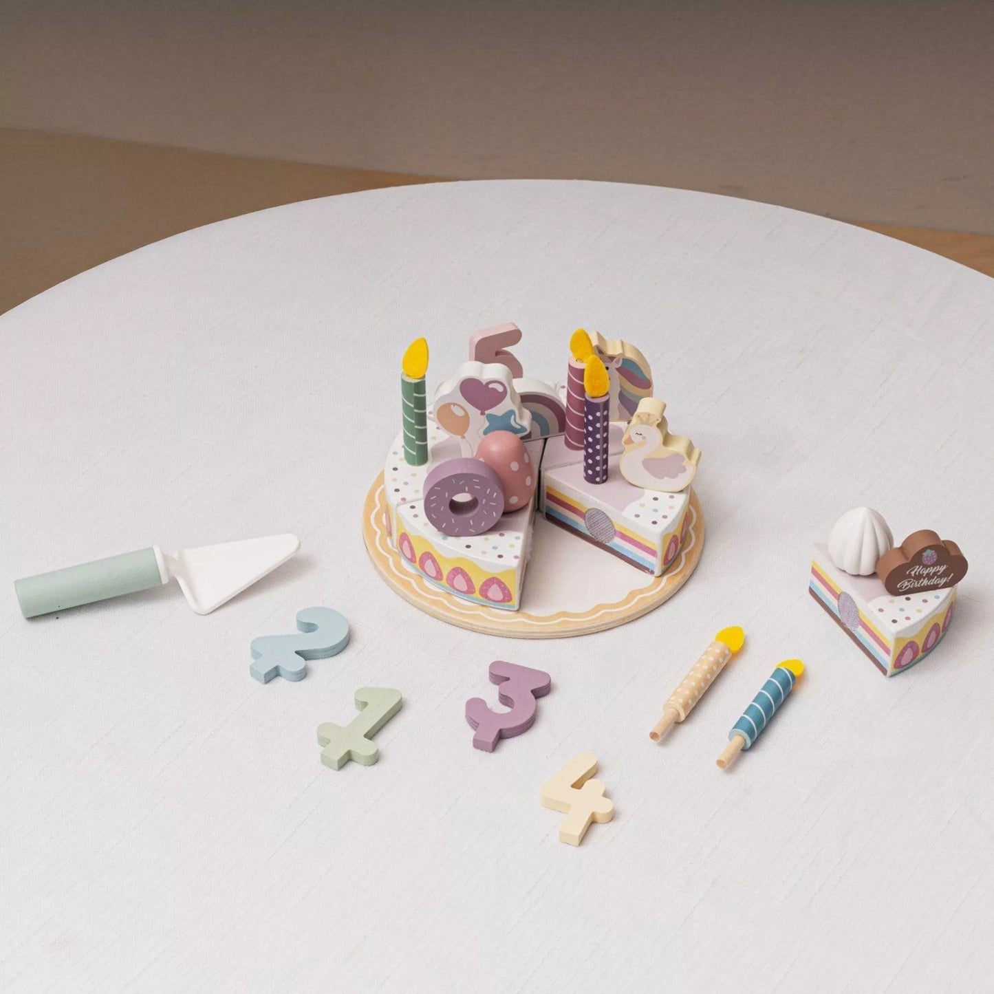 TOOKY ŽAISLAS Medinis Velcro pjaustomas gimtadienio pyragas