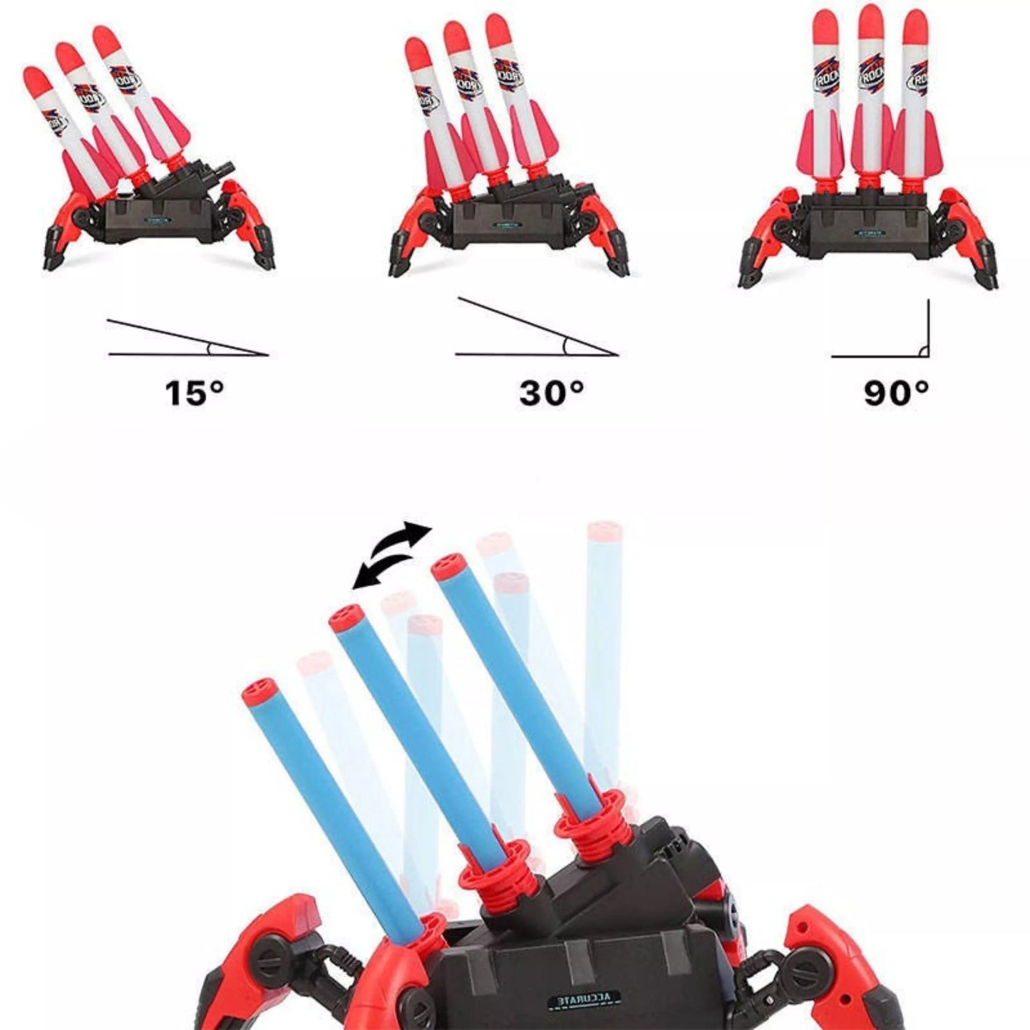 Putų raketų paleidimo rinkinys „Multiple Rocket“ su pompa – iki 30 m aukščio!