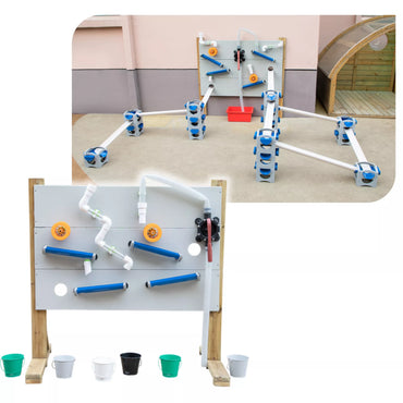 CLASSIC WORLD EDU medinis vandens žaidimų aikštelės komplektas, stovas + vandens ir smėlio laidumo priedai