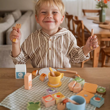 TOOKY TOY Pikniko rinkinys Pjovimo vaisiai Pusryčių rinkinys